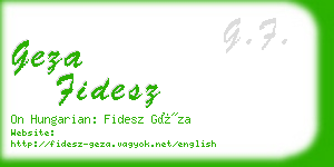 geza fidesz business card